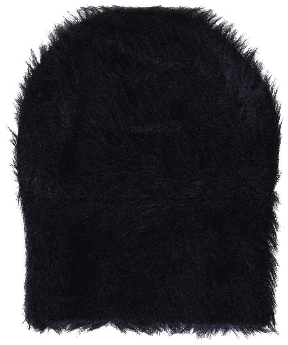 2127 Tasha Feather Yarn Beanie Hat, Black, One Size